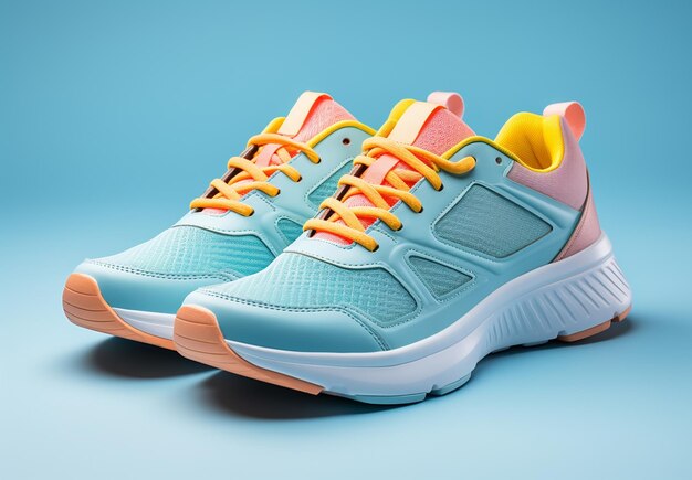 Photo photo colorful sports shoes in mockup for sale