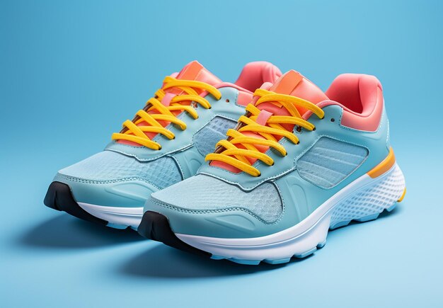 Photo photo colorful sports shoes in mockup for sale