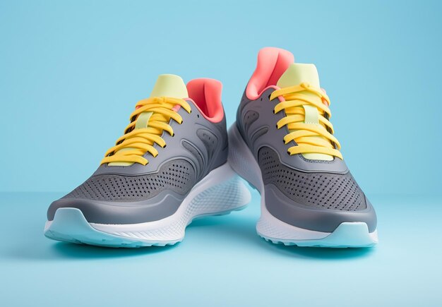 Photo photo colorful sports shoes in mockup for sale