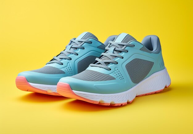 Photo photo colorful sports shoes in mockup for sale