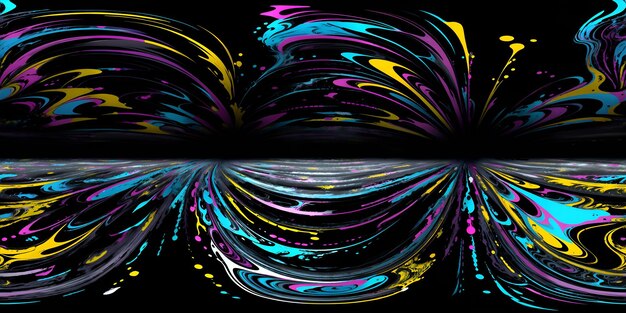 Photo photo of colorful swirls on a black background