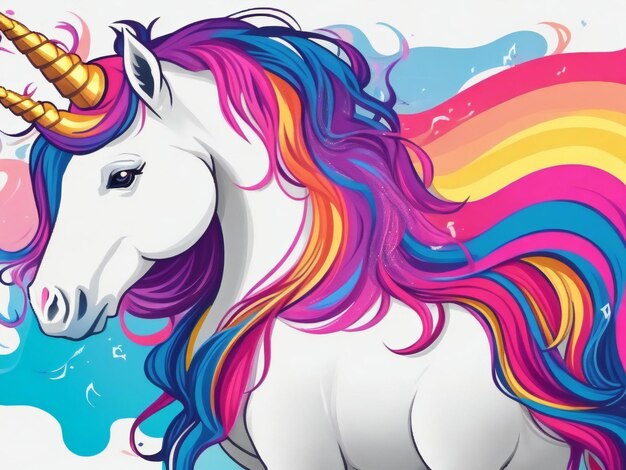 Photo colorful unicorn vector illustration design ai generated