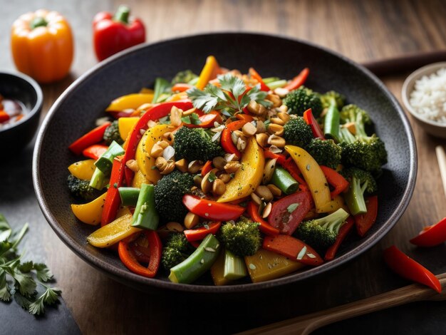 Photo photo of a colorful vegetable dish