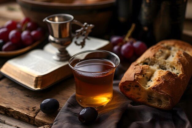 Photo communion concept with bible