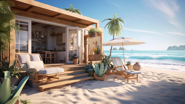 A photo of a Compact Beach House in a Serene