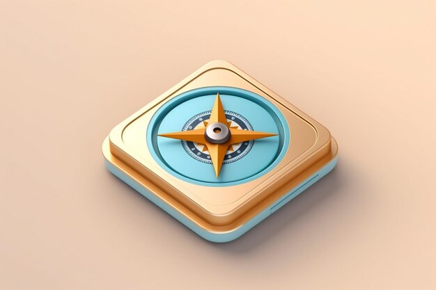 Photo compass 3d render icon illustration