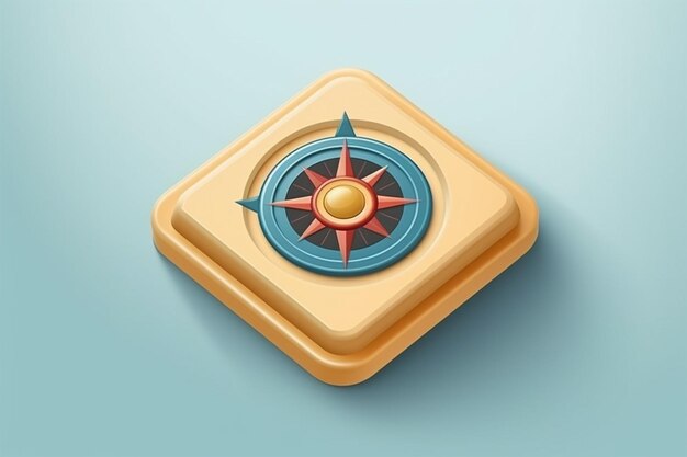 Photo compass 3d render icon illustration