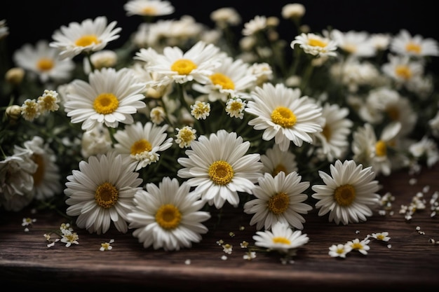 Photo photo composed white daisies on blue