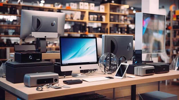 A photo of computer accessories in a retail store