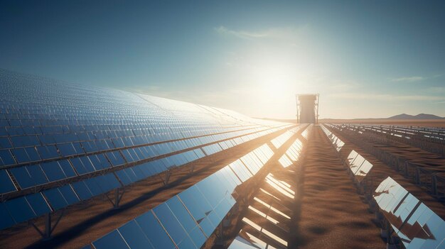 A photo of a concentrated solar power CSP facility