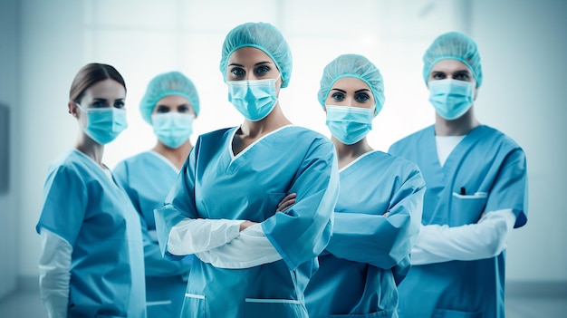 Photo of confident doctors and healthcare medical team