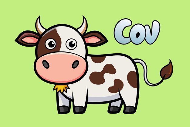 Photo confused cow thinking cartoon vector icon illustration animal nature icon concept isolated
