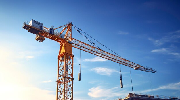 A Photo of a Construction Crane Against a Blue Sky Symbolizing Architectural Progress