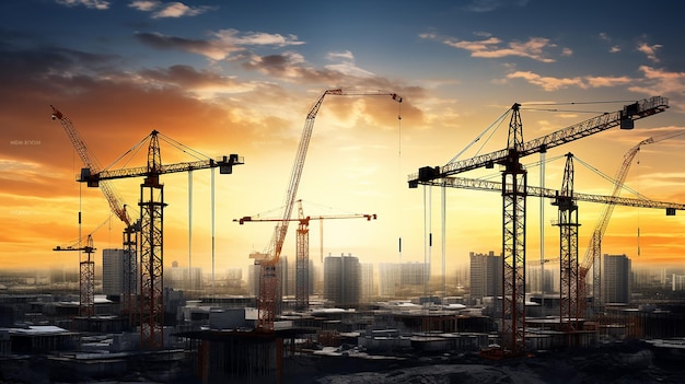 Photo of construction silhouette background design