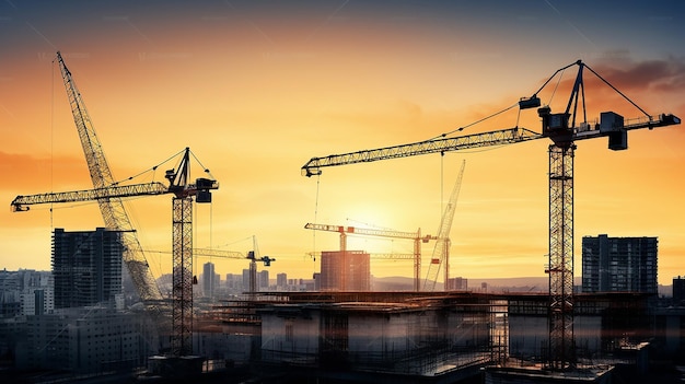 Premium AI Image | Photo of construction silhouette background design