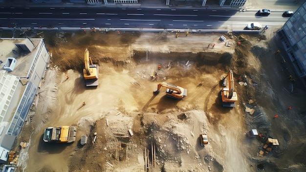 A photo of construction site aerial view