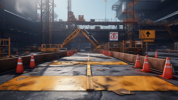 A photo of a construction site with utility markings
