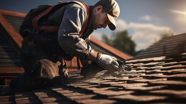 A photo of a construction worker measuring with a tap