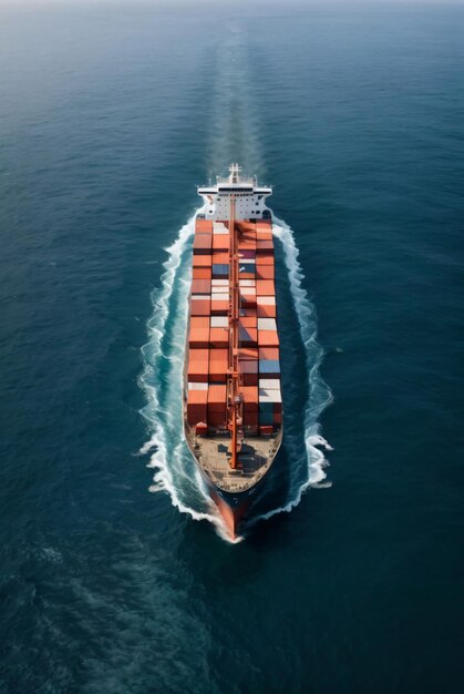 Photo photo container cargo ship sailed on ocean