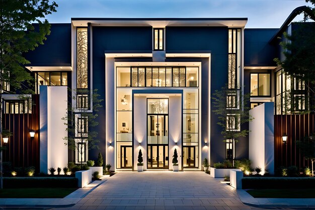 Photo of a contemporary house with expansive windows and abundant natural light