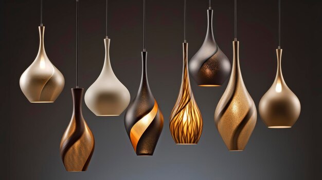 A Photo of Contemporary Pendant Lights with Artistic and Unique Shapes