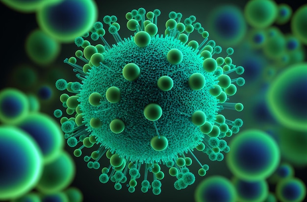 Photo coronavirus structural morphology covid 19 influenza virus backround