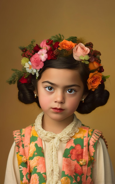 사진 의상 놀이 아이 의상 놀이 Frida Kahlo 영감을 받은 여성 아티스트 할로윈 사진