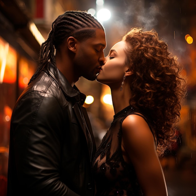 photo of couple kissing with love