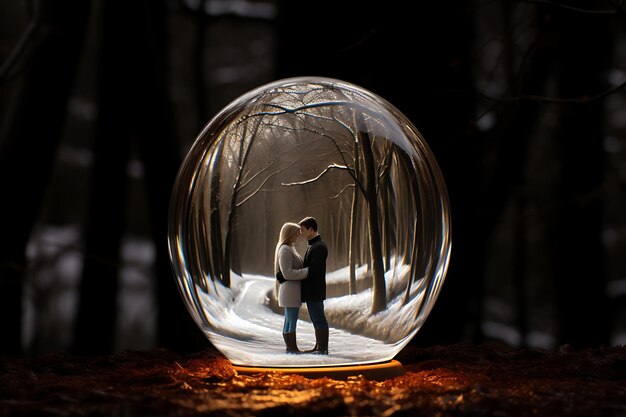 Photo photo of couples reflection in a raindropcovered wind