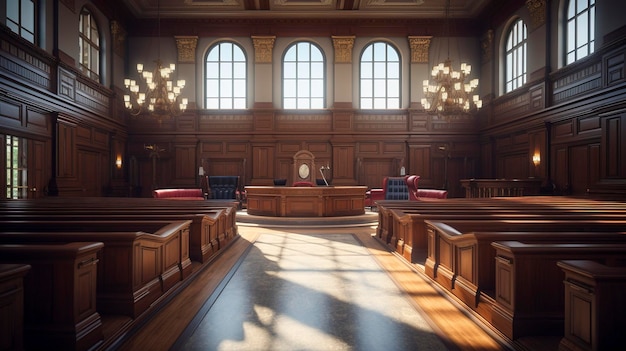 Photo a photo of a courtroom without people