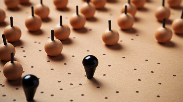 photo of a creative arrangement of push pins on a corkboard