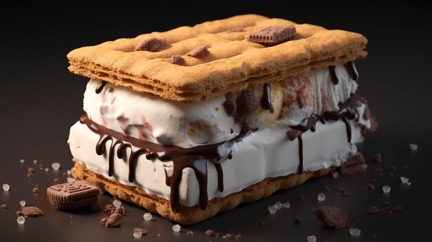 A photo of a creative ice cream sandwich