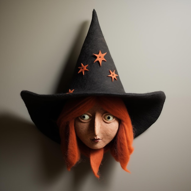 photo of Creepy Witchcraft Witch Character Halloween Character Wool Felt