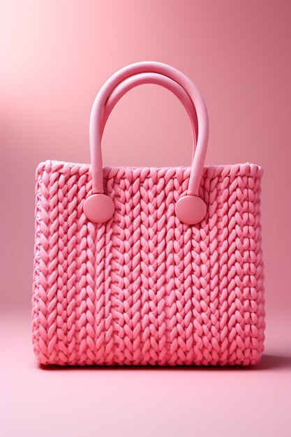 Photo photo of crochet knit paper bag square shape pastel color theme croch concept design handcraft art