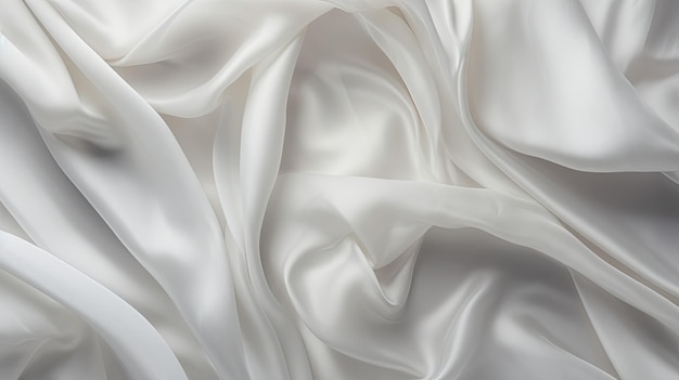 A photo of crumpled white silk fabric minimalist interior