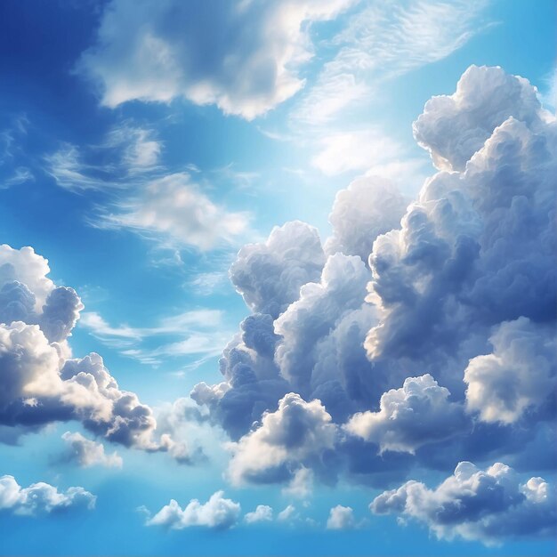 Photo Of Cumulonimbus Cloud In Bright Blue Sky In Sunny Day From Taken From Below