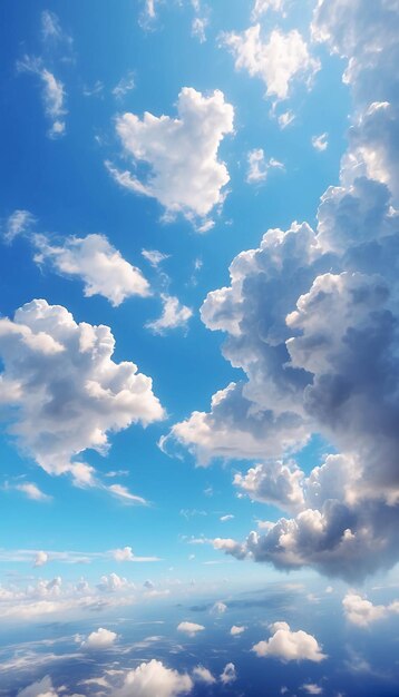 Фото Cumulonimbus Cloud в ярко-голубом небе в солнечный день, сделанное снизу