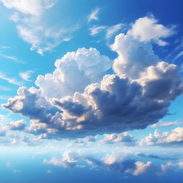 Photo Of Cumulonimbus Cloud In Bright Blue Sky In Sunny Day From Taken From Below