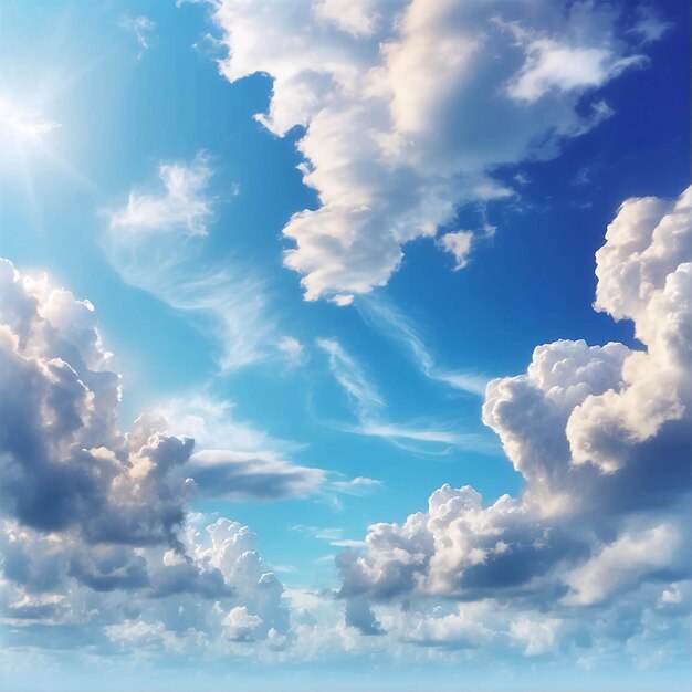 Фото Cumulonimbus Cloud в ярко-голубом небе в солнечный день, сделанное снизу