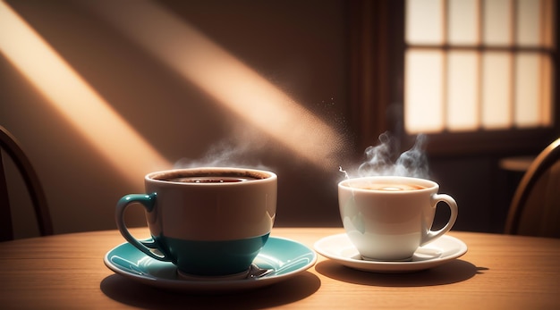 Photo of a cup of coffee over a table