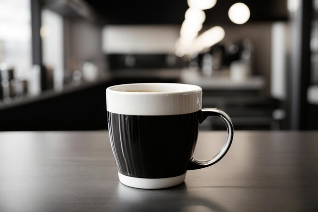 Photo photo cup of coffee with a heart drawn in foam