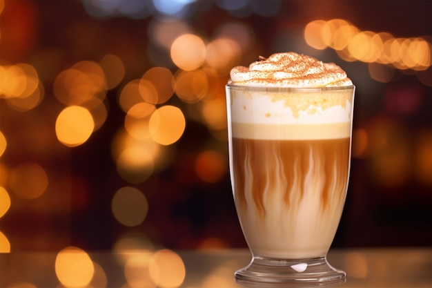 Photo photo of a cup of coffee with ice cream on it