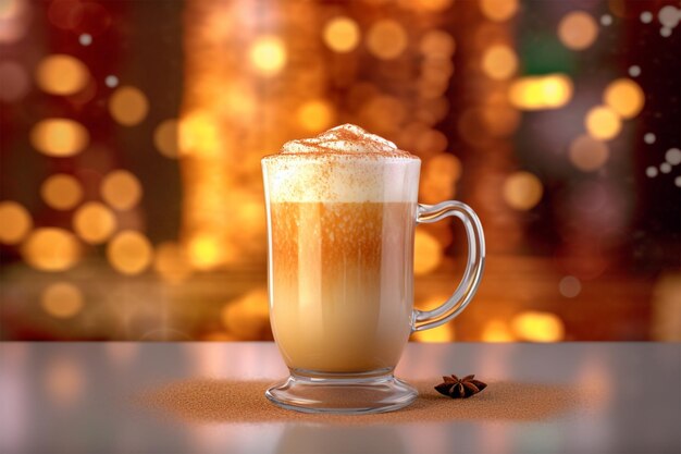 Photo photo of a cup of coffee with ice cream on it