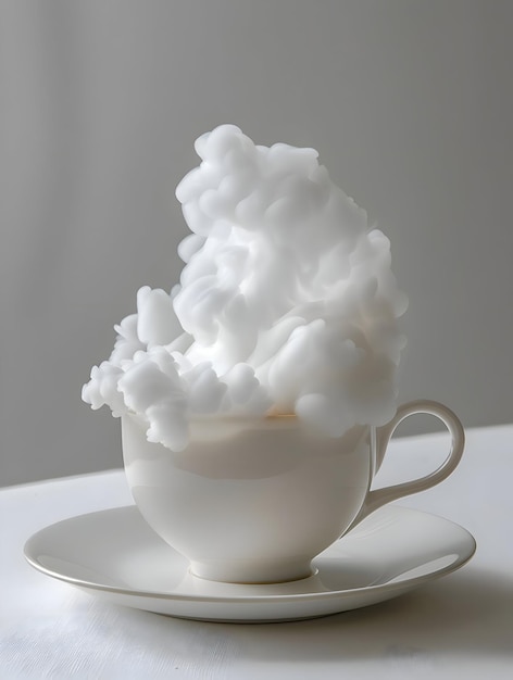 Photo of a Cup with Milk Cloud Over it