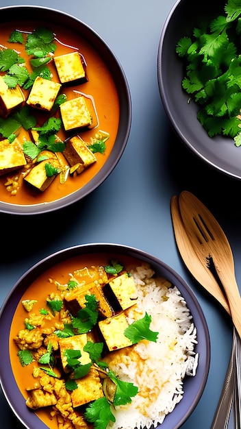 Photo photo curry paneer tikka masala background wallpaper image