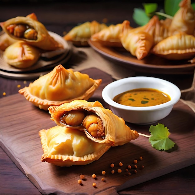 Photo photo curry puffs or epok deep fried snack