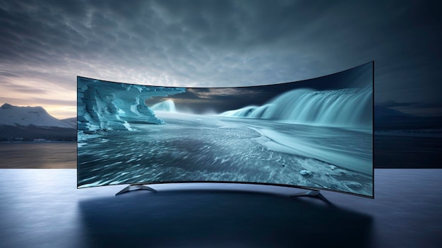 A photo of a curved LED TV for immersive viewing