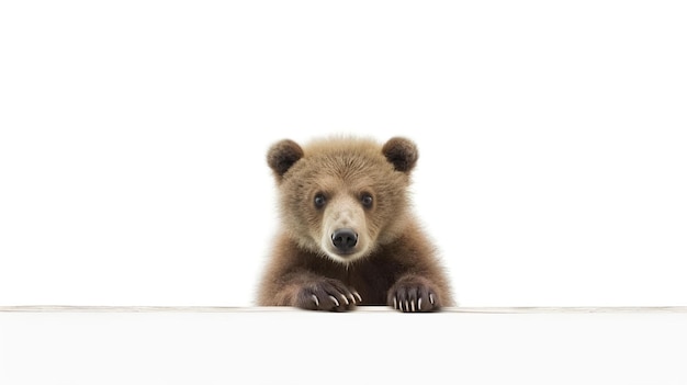 Photo of a cute American bear isolated on white background