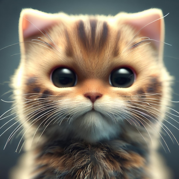 アニメーション化されたかわいい猫の顔の写真を撮る