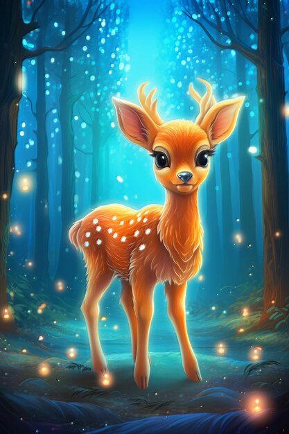 Photo cute baby deer